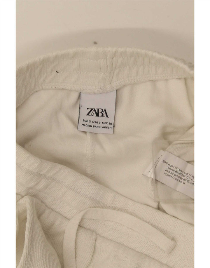 Zara Herren-Sportshorts, Größe S, weiße Baumwolle