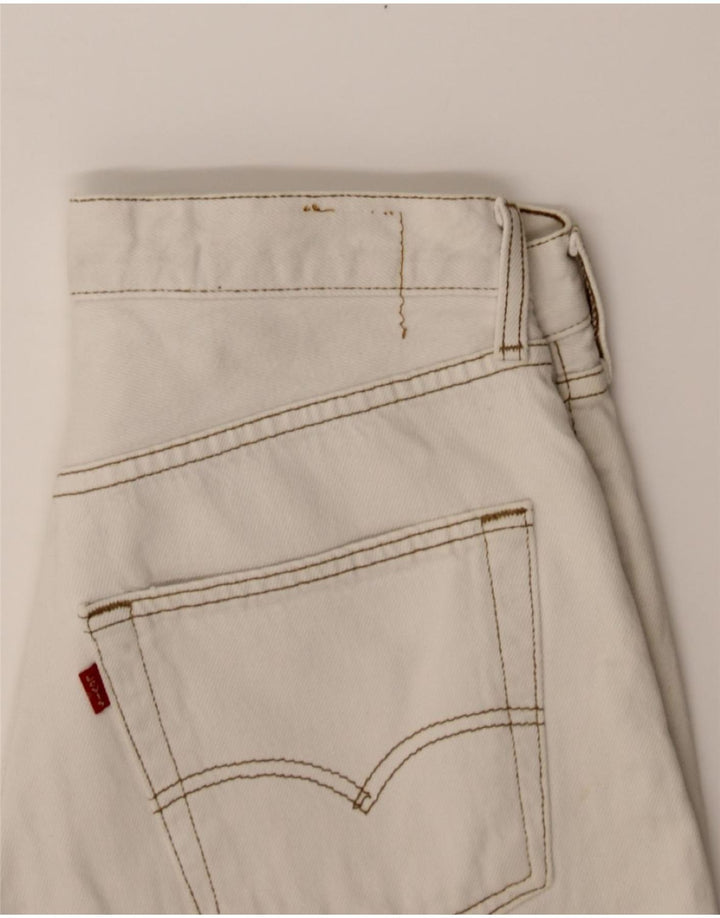 LEVI'S Womens Denim Shorts W28 Medium White Vintage Levi's and Second-Hand Levi's from Messina Hembry 