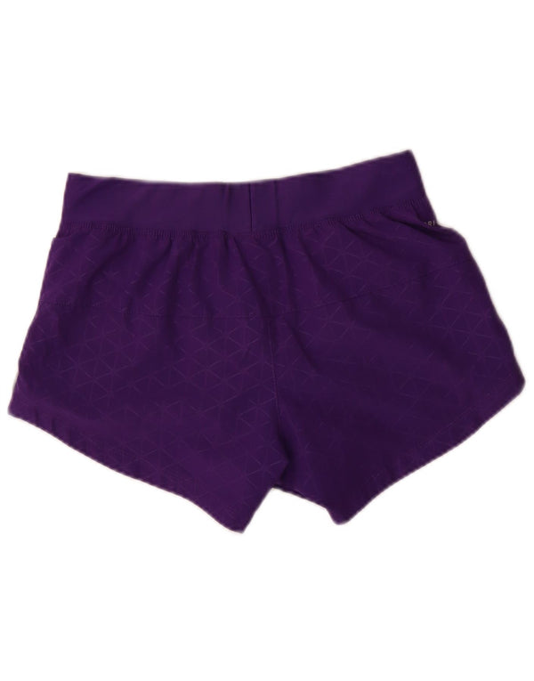 Nike Damen Dri Fit Sport Shorts UK 10 Small Lila Geometrisch Polyester