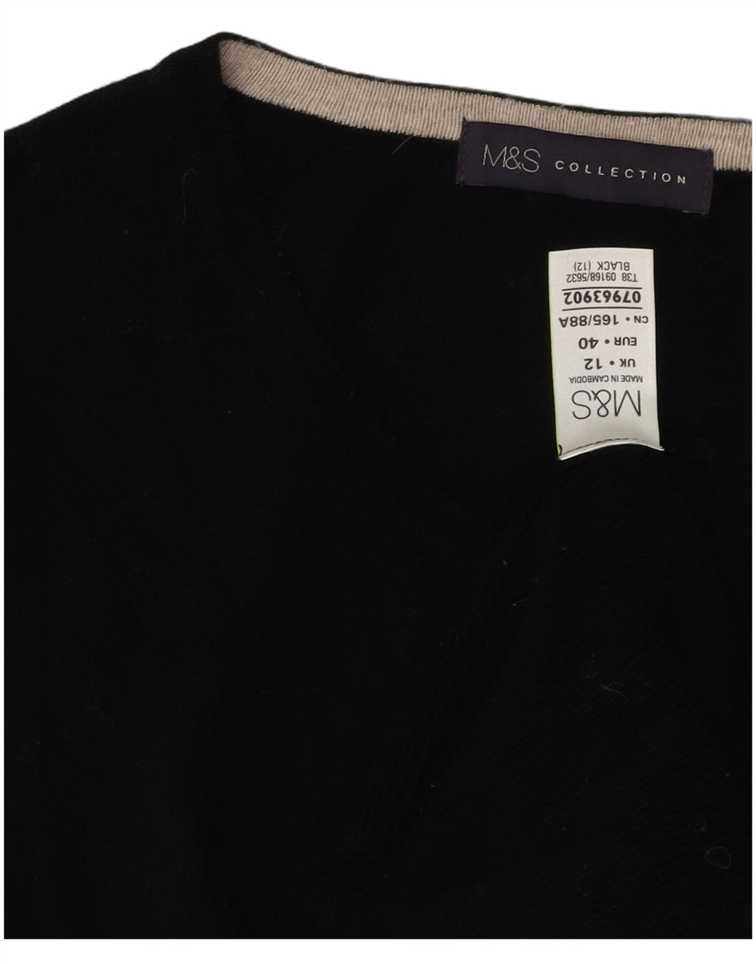 Marks & Spencer Damen-Cardigan-Pullover UK 12 Mittelschwarze Viskose
