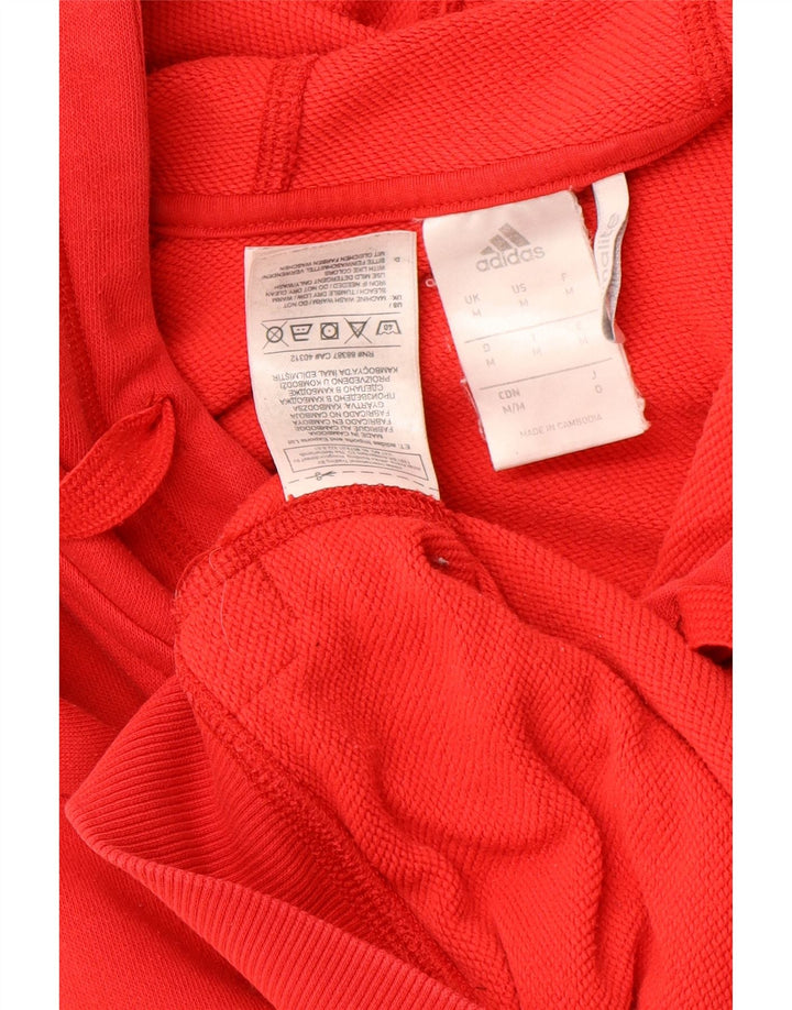 ADIDAS Mens Climalite Graphic Hoodie Jumper Medium Red Cotton Vintage Adidas and Second-Hand Adidas from Messina Hembry 