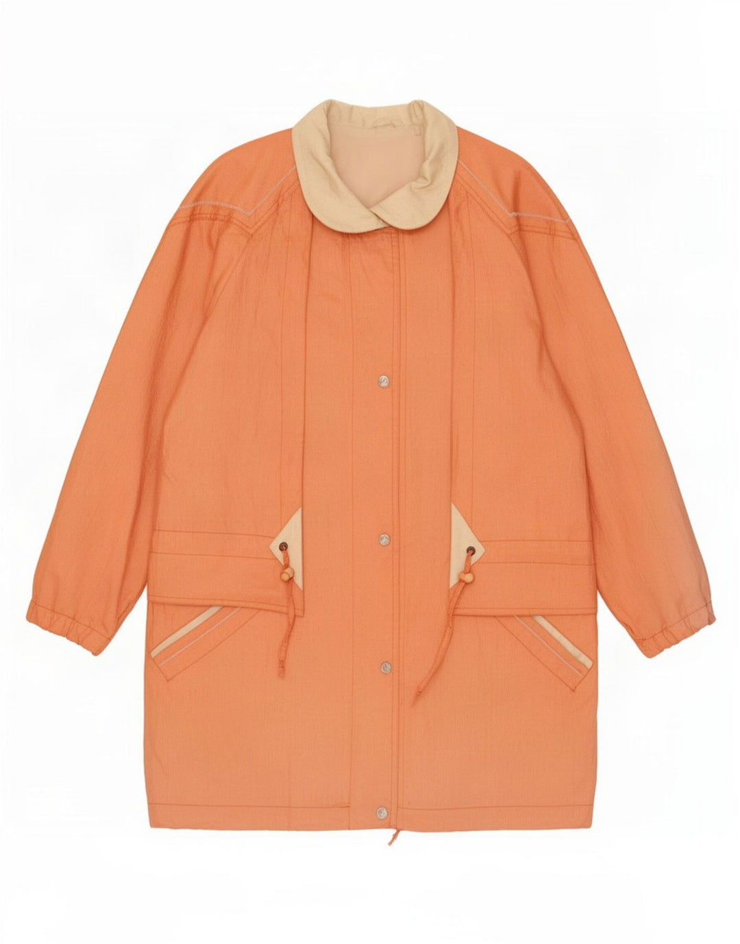 Neue Fast Damen Parka-Jacke UK 16 Large Orange Colourblock
