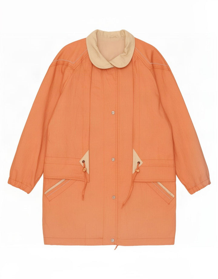 Neue Fast Damen Parka-Jacke UK 16 Large Orange Colourblock