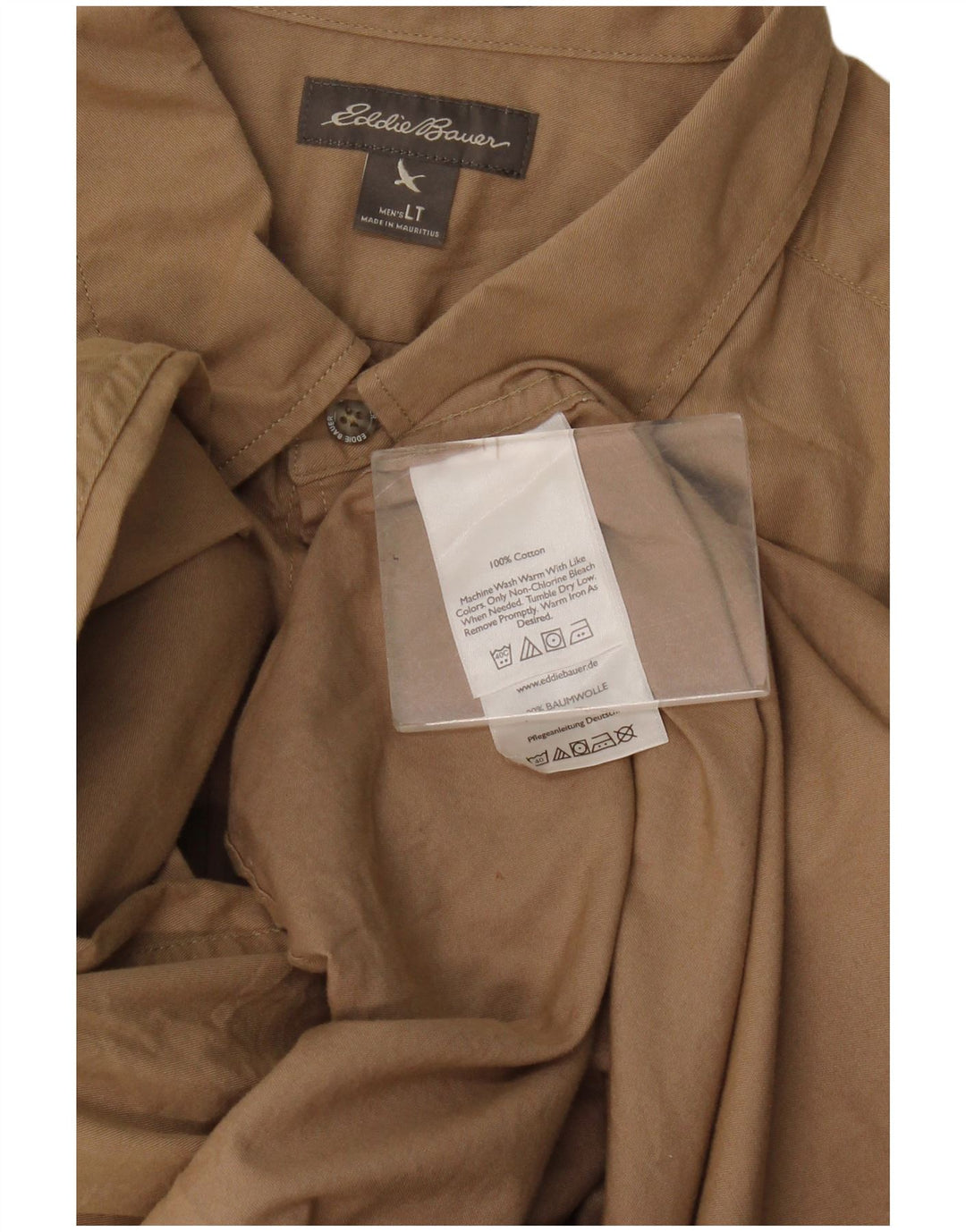 Eddie Bauer Herren-Hemd, groß, beige, Baumwolle