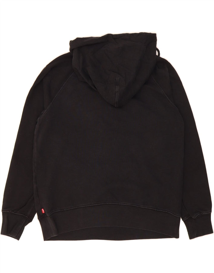 LEVI'S Womens Oversized Hoodie Jumper UK 14 Medium Black Cotton Vintage Levi's and Second-Hand Levi's from Messina Hembry 
