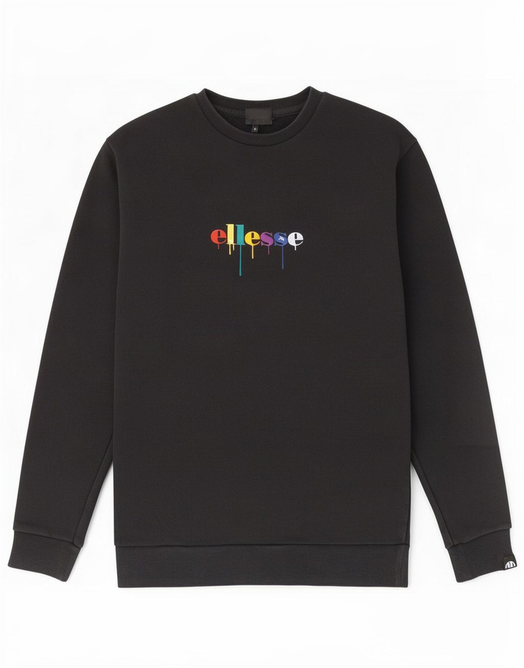 Ellesse Herren Grafik-Sweatshirt-Pullover aus mittelschwarzer Baumwolle