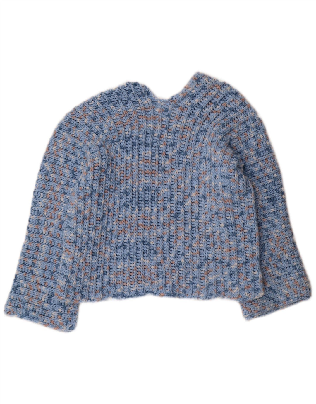 Vintage Damen V-Ausschnitt Pullover Pullover UK 12 Mittelblau meliert