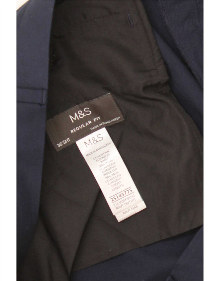 Marks & Spencer Damen-Anzughose in normaler Passform, W36 L29, Marineblau