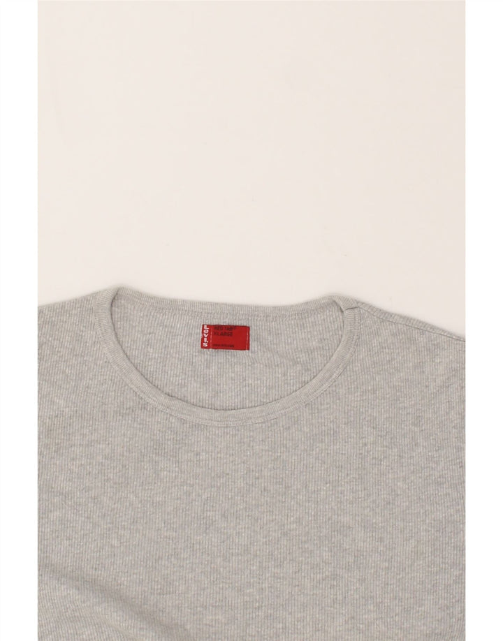 LEVI'S Womens T-Shirt Top UK 18 XL Grey Cotton Vintage Levi's and Second-Hand Levi's from Messina Hembry 