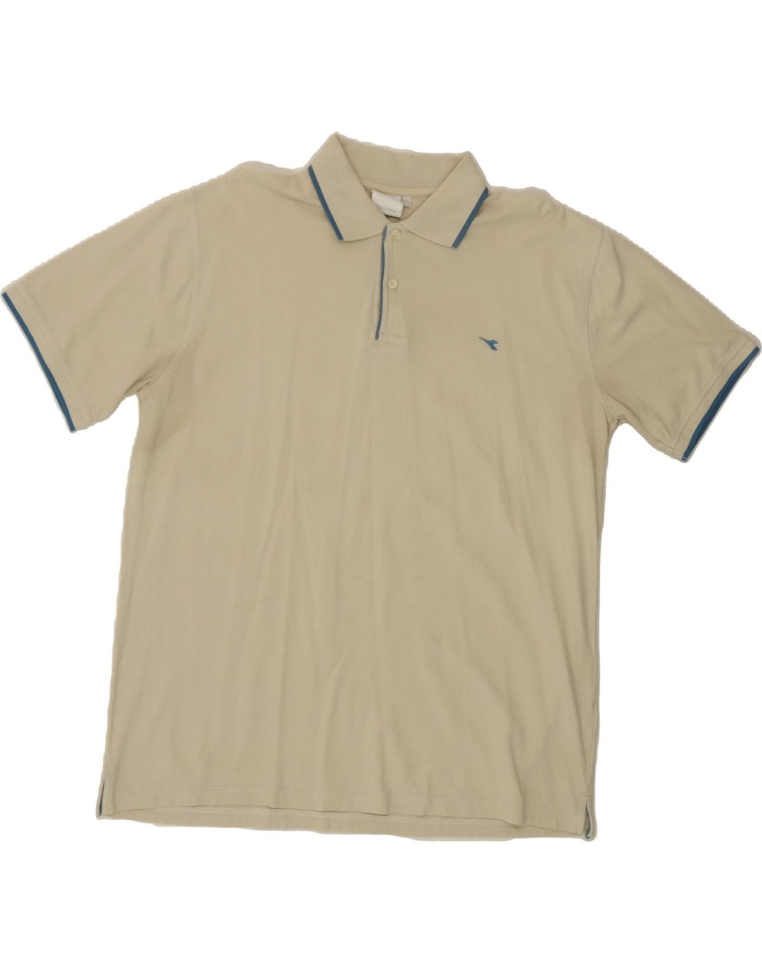 DIADORA Mens Polo Shirt 2XL Beige Cotton Vintage Diadora and Second-Hand Diadora from Messina Hembry 