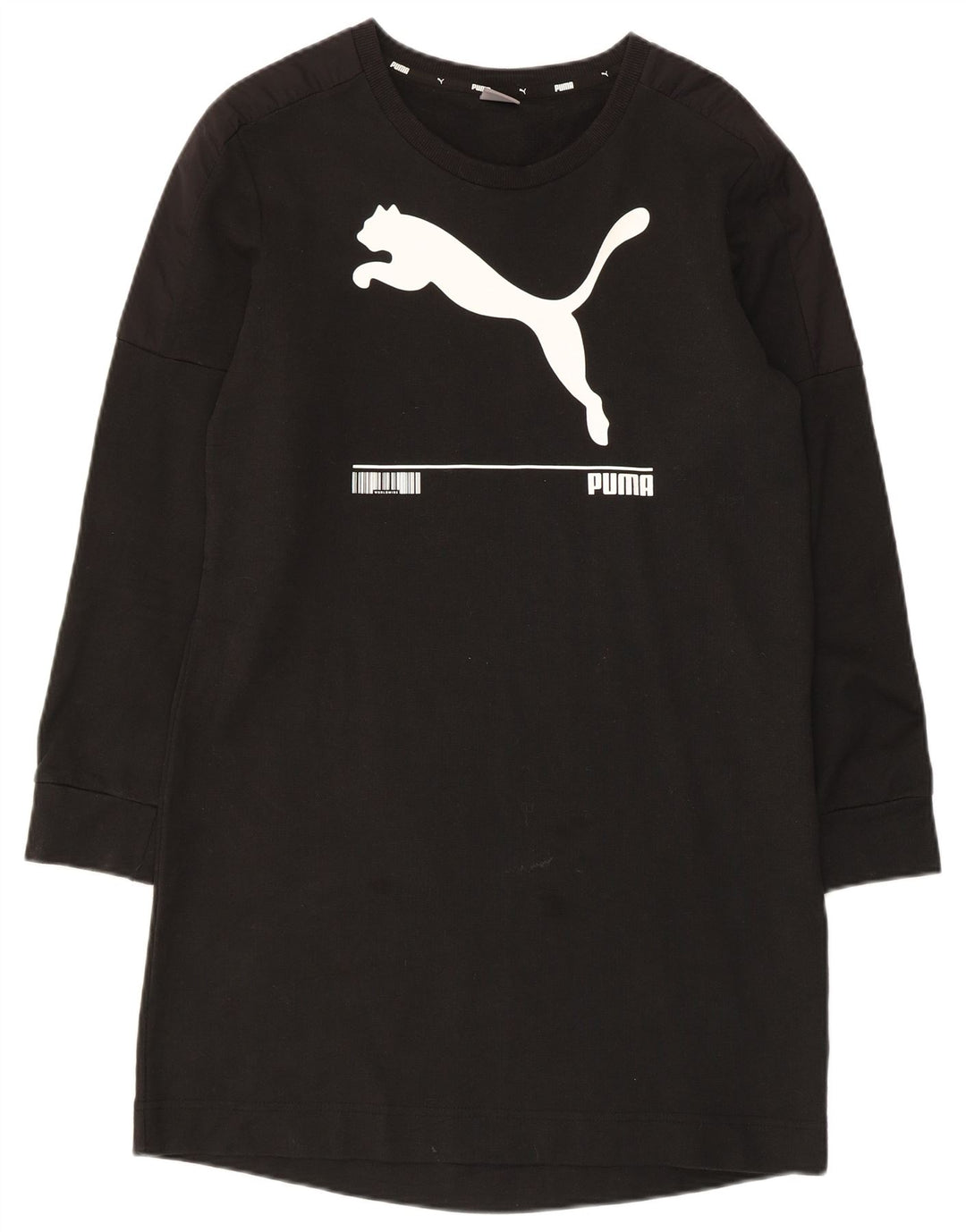 Puma Damen Graphic Jumper Kleid UK 10 Small Schwarz