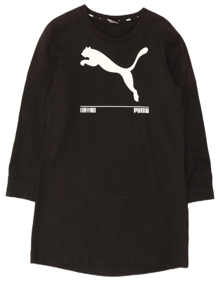 Puma Damen Graphic Jumper Kleid UK 10 Small Schwarz