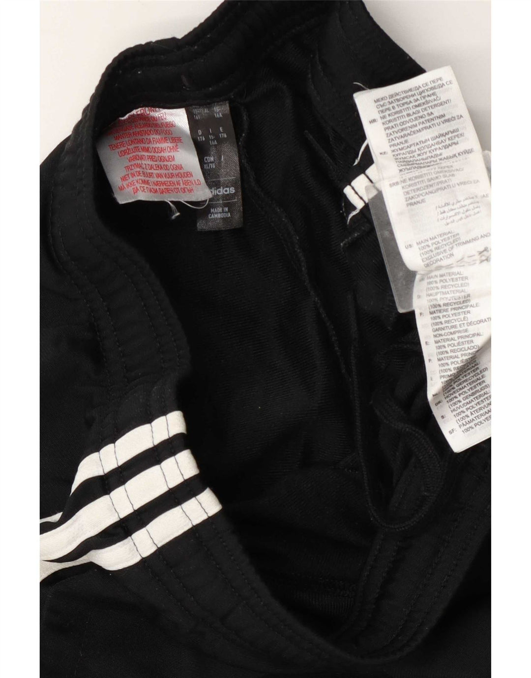 Adidas Trainingshose für Jungen, 15–16 Jahre, schwarzes Polyester