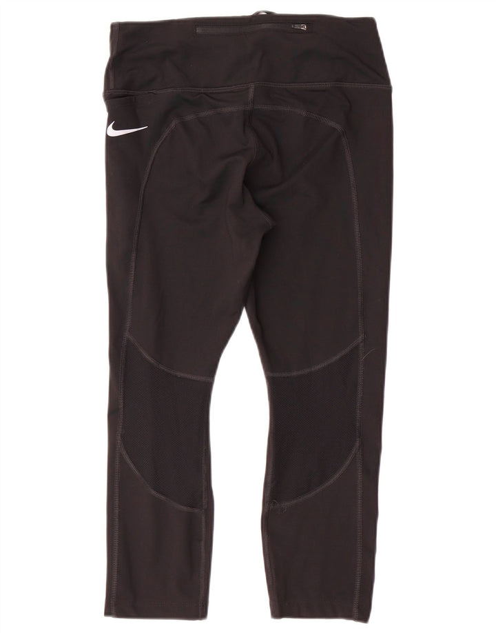 Nike Damen Dri Fit Capri-Leggings UK 14 Mittelschwarzes Polyester