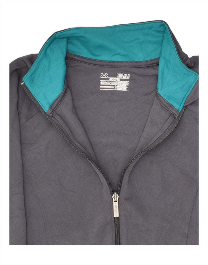 UNDER ARMOUR Womens Tracksuit Top Jacket UK 14 Medium Grey Polyester | Vintage Under Armour | Thrift | Second-Hand Under Armour | Used Clothing | Messina Hembry 