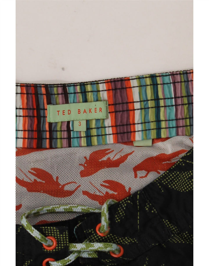 Ted Baker Herren-Badeshorts mit abstraktem Muster, Größe 3, mittelschwarz