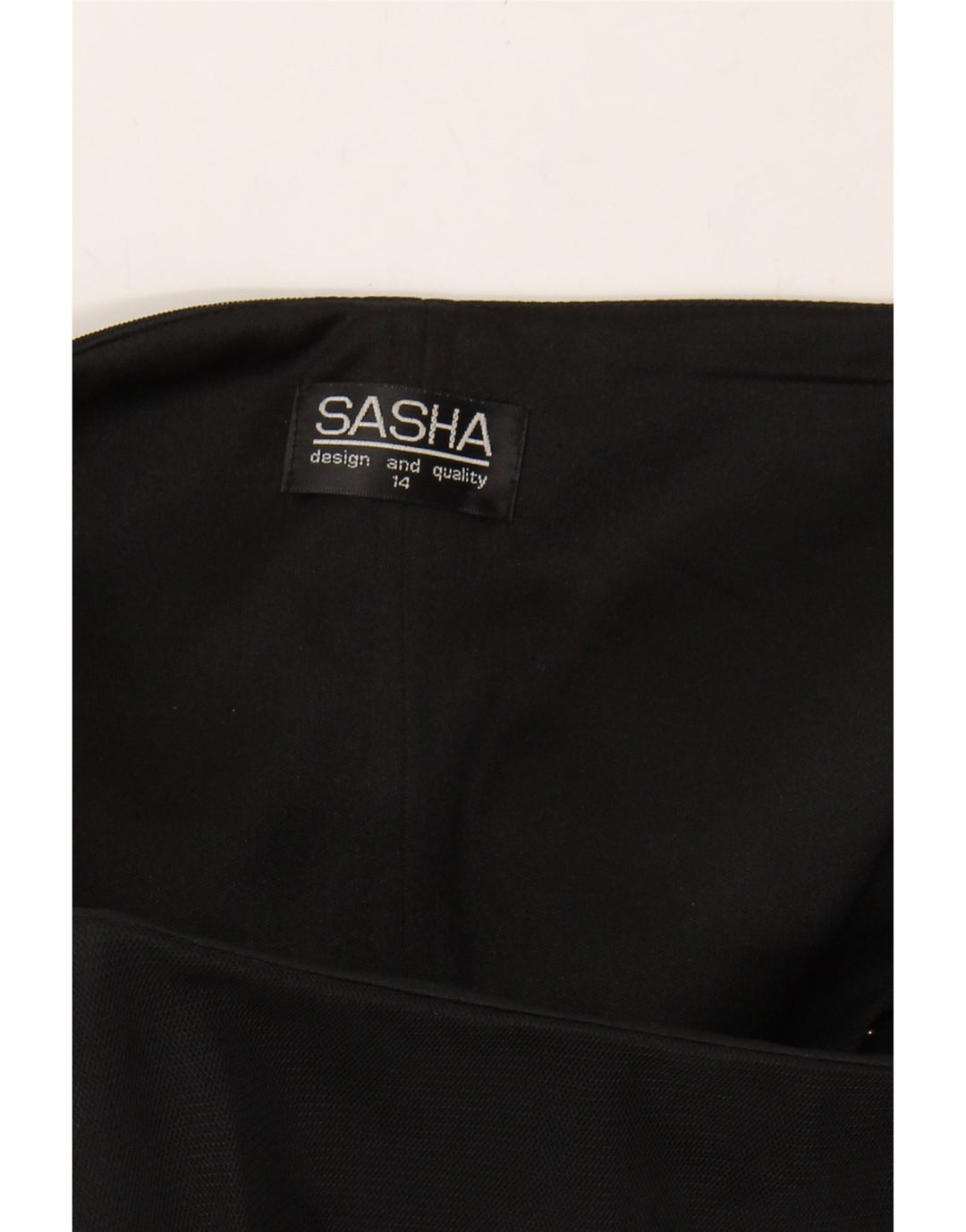 SASHA Womens Sleeveless A-Line Dress UK 14 Medium  Black Polyester Vintage Sasha and Second-Hand Sasha from Messina Hembry 