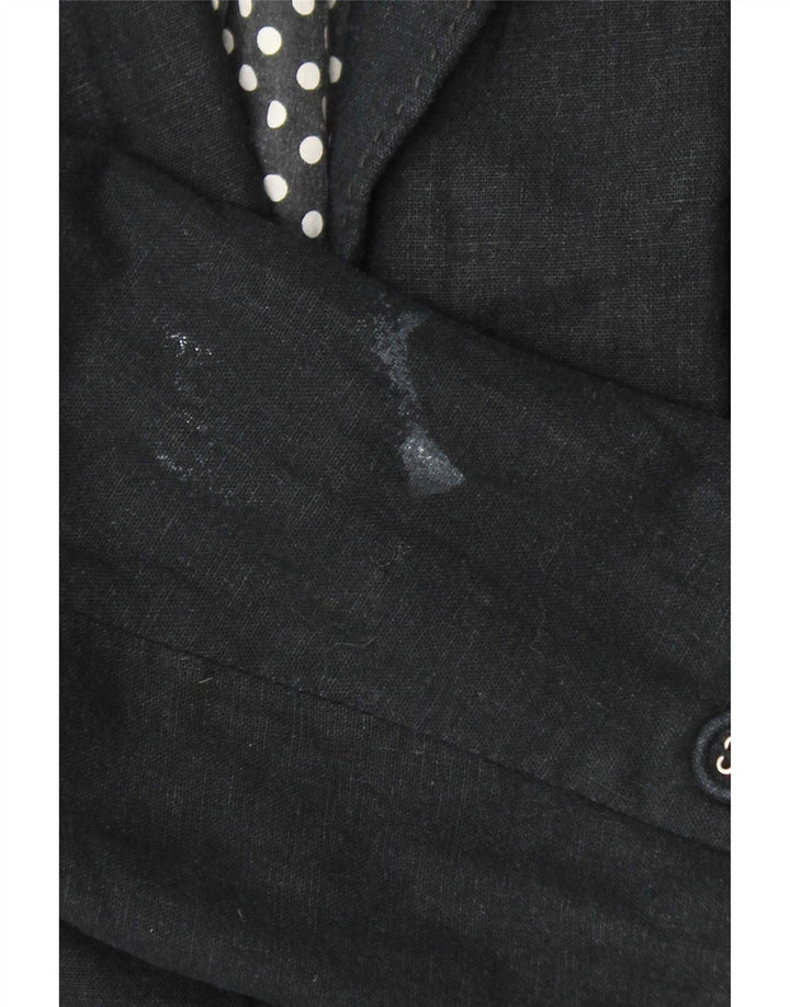 Marks & Spencer Damen-Blazerjacke mit 3 Knöpfen, Gr. 16, Grau, Leinen