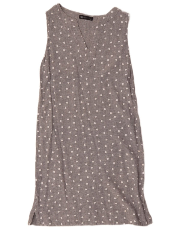 Marks & Spencer Damen ärmelloses Etuikleid, Gr. 10, klein, grau gefleckt