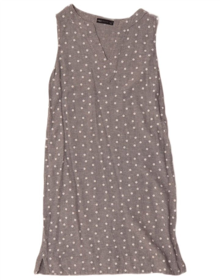 Marks & Spencer Damen ärmelloses Etuikleid, Gr. 10, klein, grau gefleckt