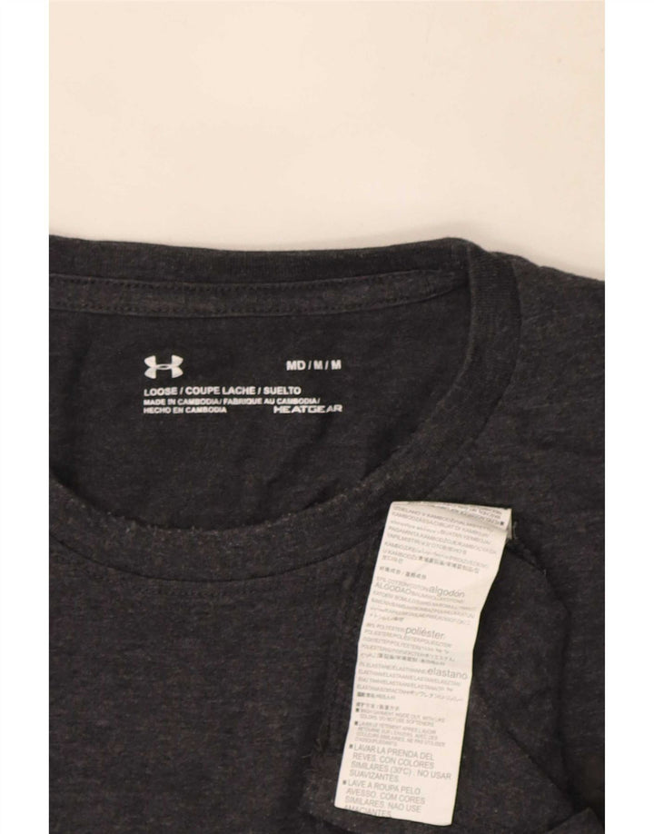 Under Armour Herren Heat Gear T-Shirt-Oberteil aus mittelgrauer Baumwolle