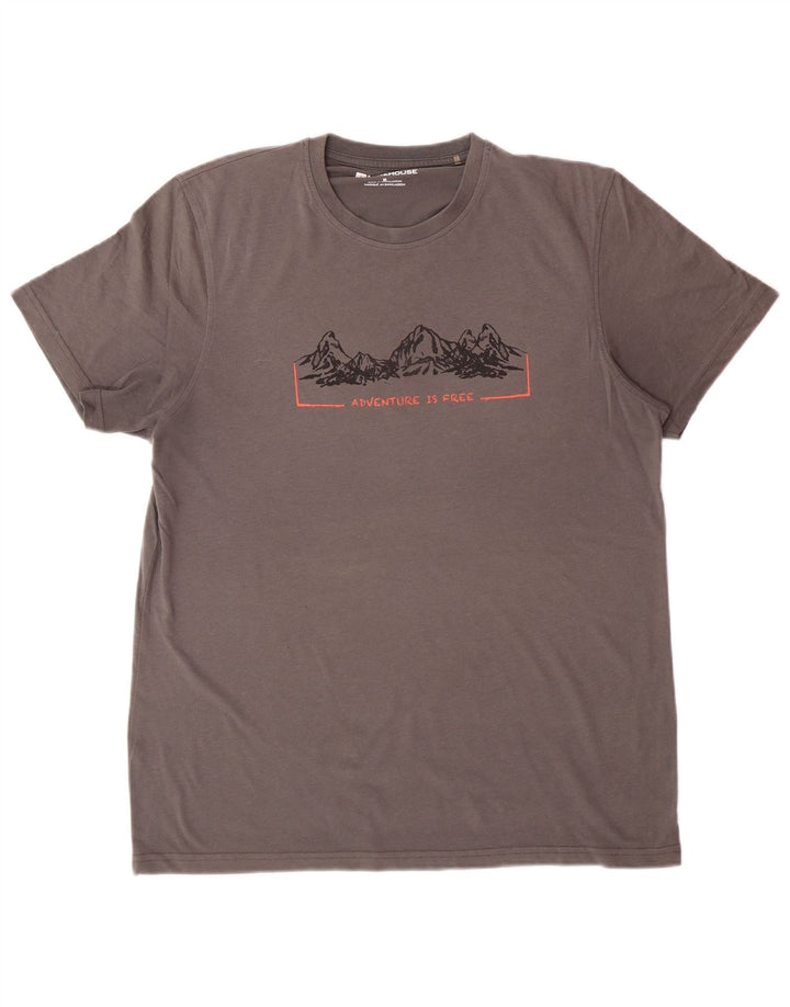 MOUNTAIN WAREHOUSE Herren-T-Shirt mit Grafik, Mittelgrau