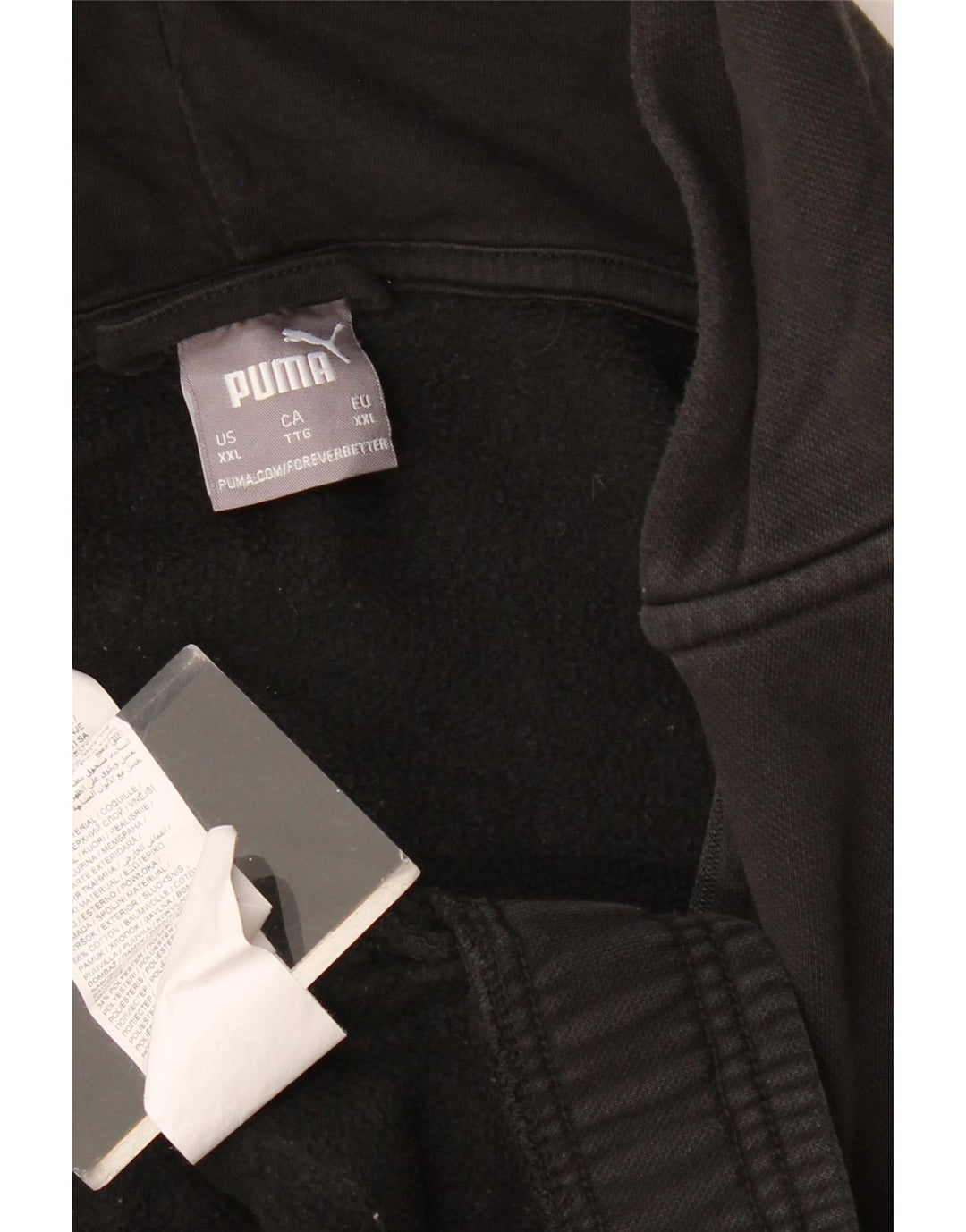 PUMA Herren-Kapuzenpullover mit Reißverschluss, 2XL, Schwarz, Colourblock-Baumwolle