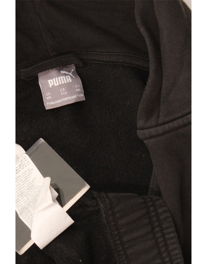 PUMA Herren-Kapuzenpullover mit Reißverschluss, 2XL, Schwarz, Colourblock-Baumwolle