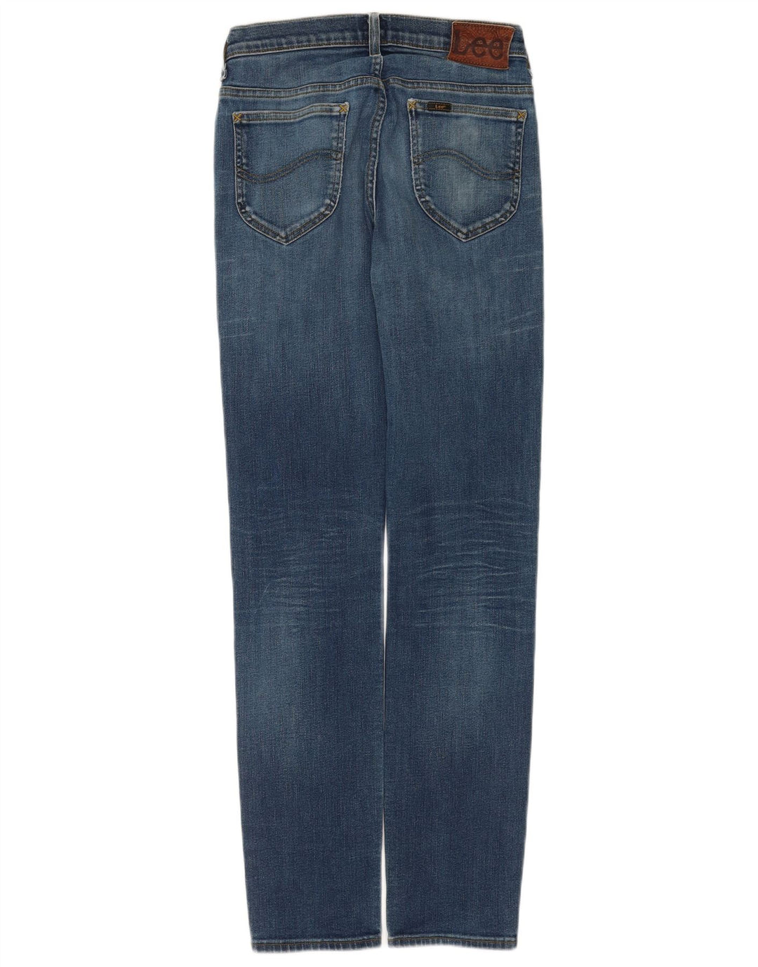 Lee Damen Rider Slim Jeans W28 L32 Blaue Baumwolle