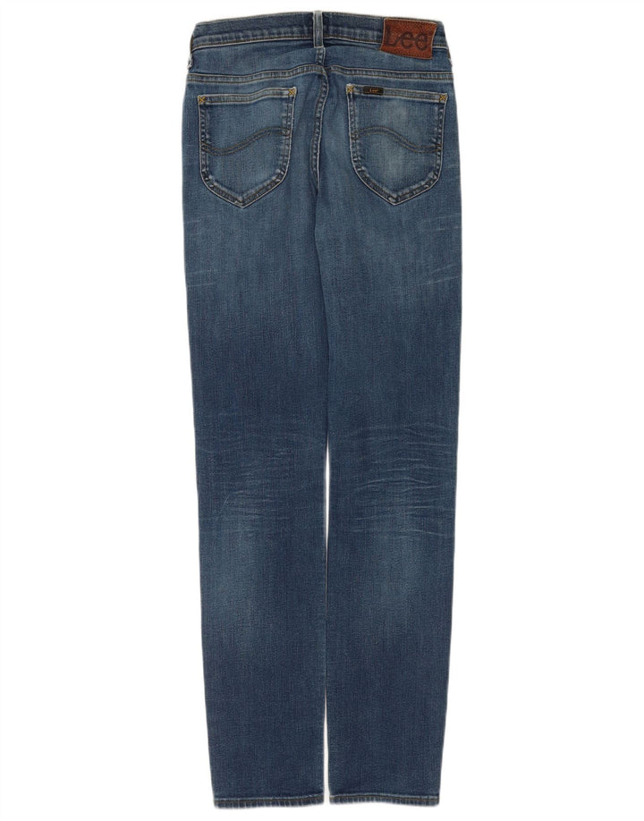 Lee Damen Rider Slim Jeans W28 L32 Blaue Baumwolle