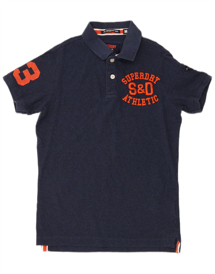 Superdry Herren-Poloshirt aus Baumwolle in Mittelblau mit Grafik