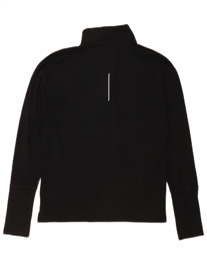 Nike Herren Dri Fit Zip Neck Top Langarm XS Schwarz