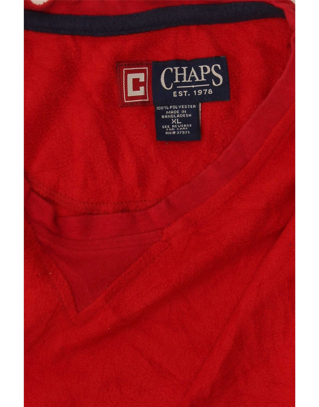 Chaps Herren-Fleece-Oberteil, langärmelig, XL, Rot, Polyester