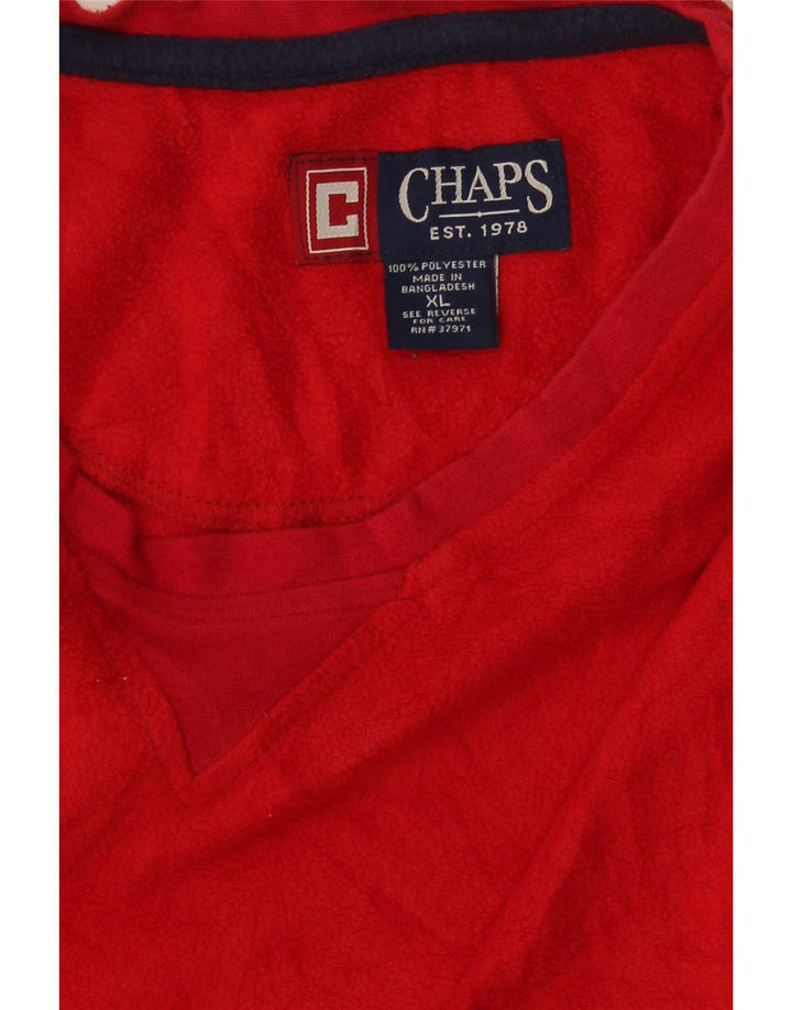 Chaps Herren-Fleece-Oberteil, langärmelig, XL, Rot, Polyester