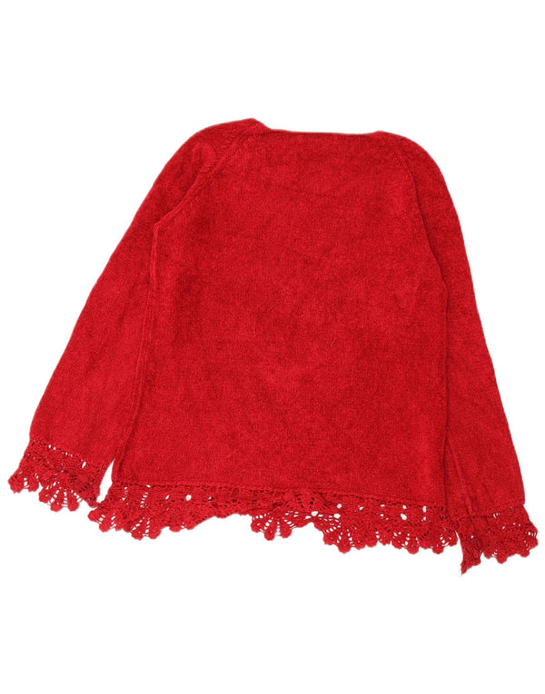 Marks & Spencer Damen-Pullover mit Rundhalsausschnitt, UK 14, mittelrote Viskose