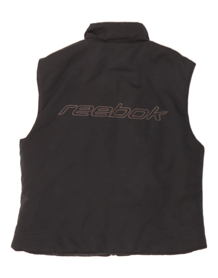 REEBOK Womens Gilet UK 14 Medium Black Polyester Vintage Reebok and Second-Hand Reebok from Messina Hembry 