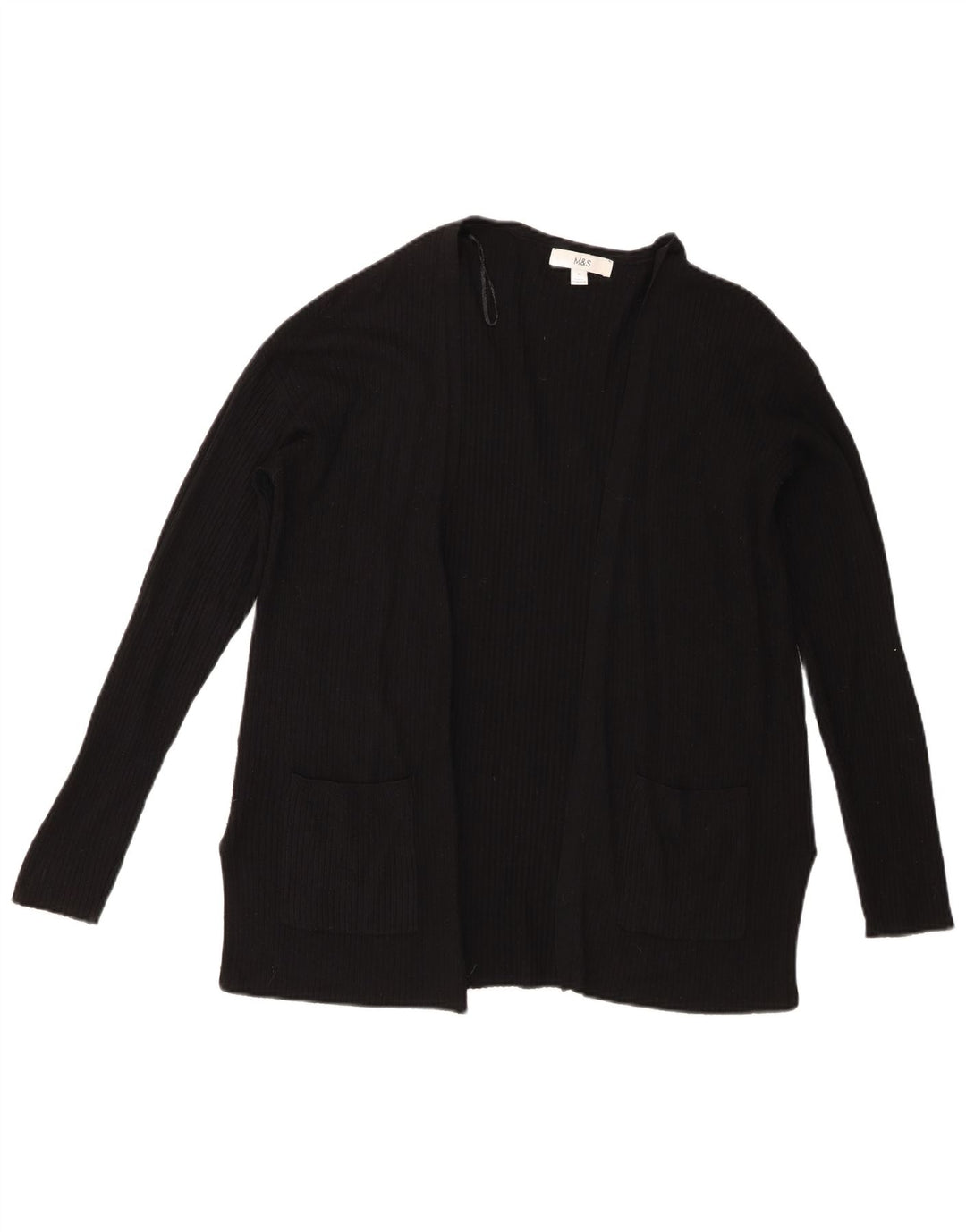 Marks & Spencer Offener Damen-Cardigan-Pullover UK 14 Mittelschwarze Viskose