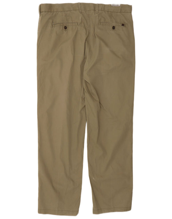 Marks & Spencer Mens Straight Chino Trousers W38 L33 Khaki Cotton