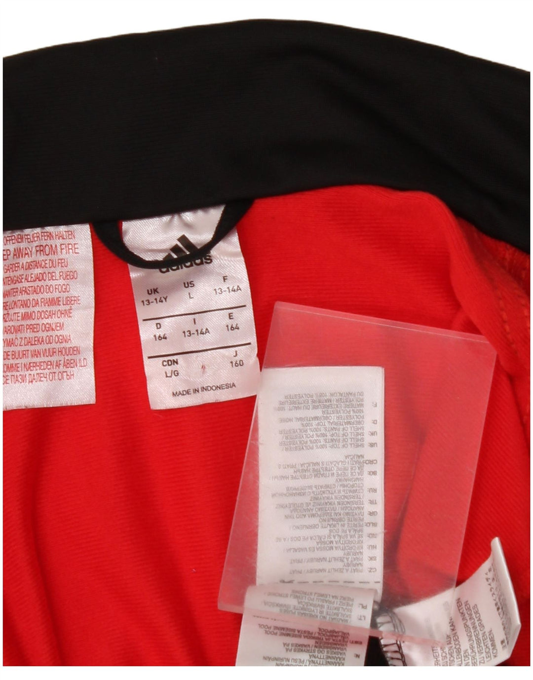 ADIDAS Jungen-Trainingsanzug mit grafischem Oberteil, 13–14 Jahre, schwarzes Farbblockdesign