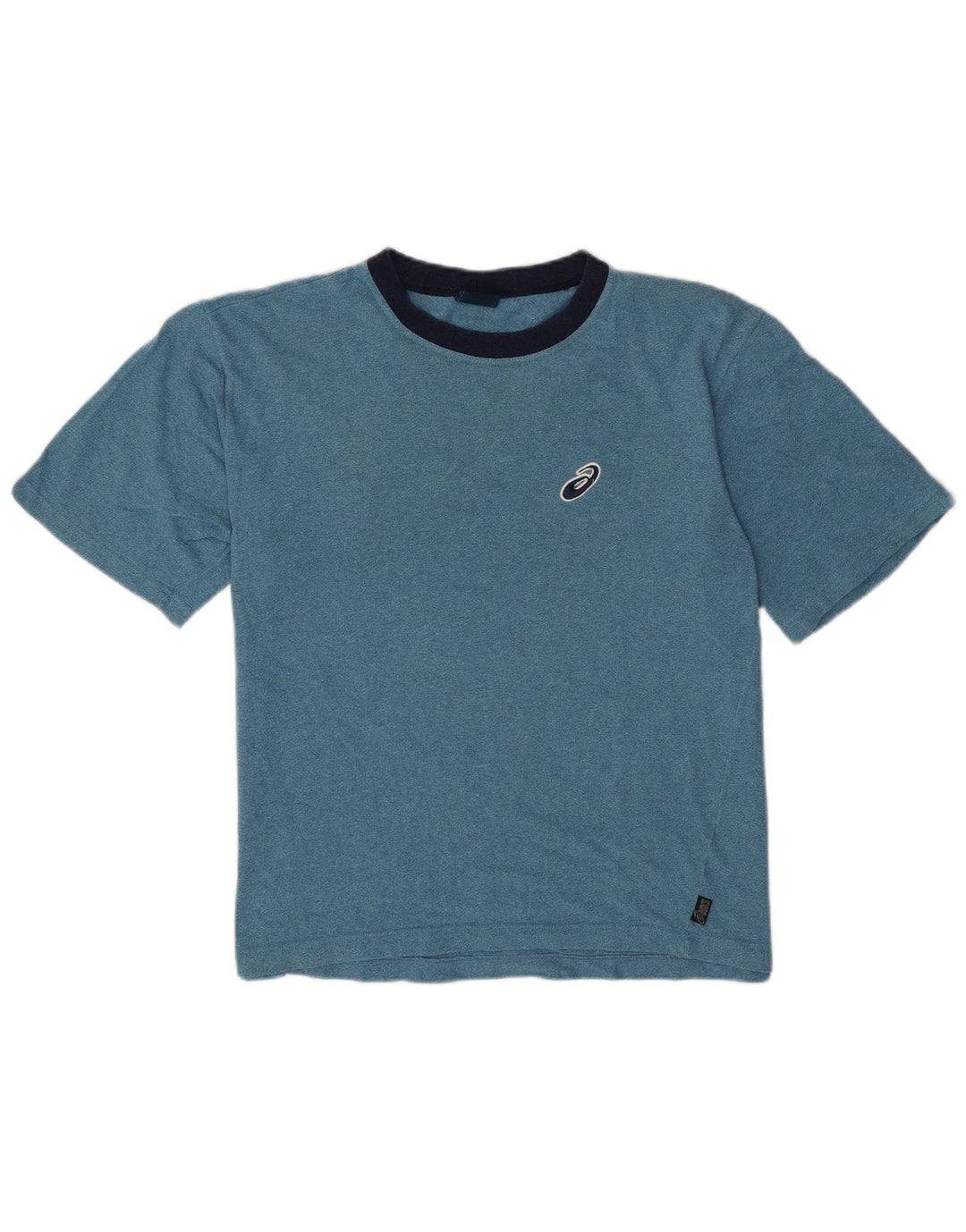 Asics Herren T-Shirt-Oberteil aus mittelblau gefleckter Baumwolle