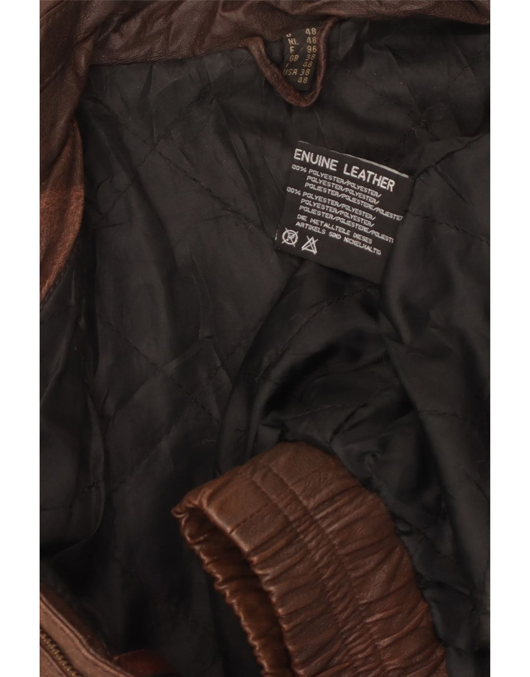 VINTAGE Herren Lederjacke UK 38 Mittelbraunes Leder