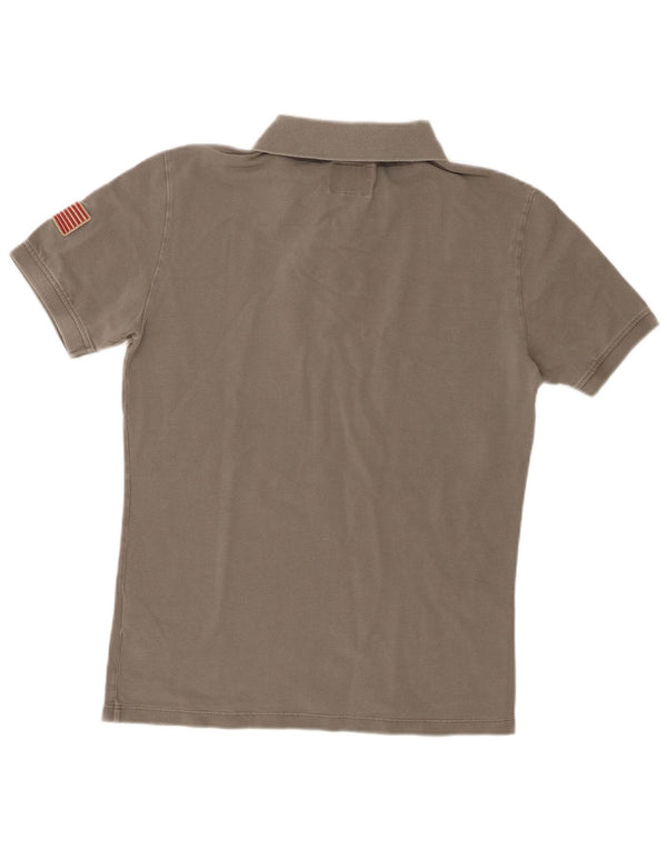 Woolrich Herren-Poloshirt, kleine graue Baumwolle