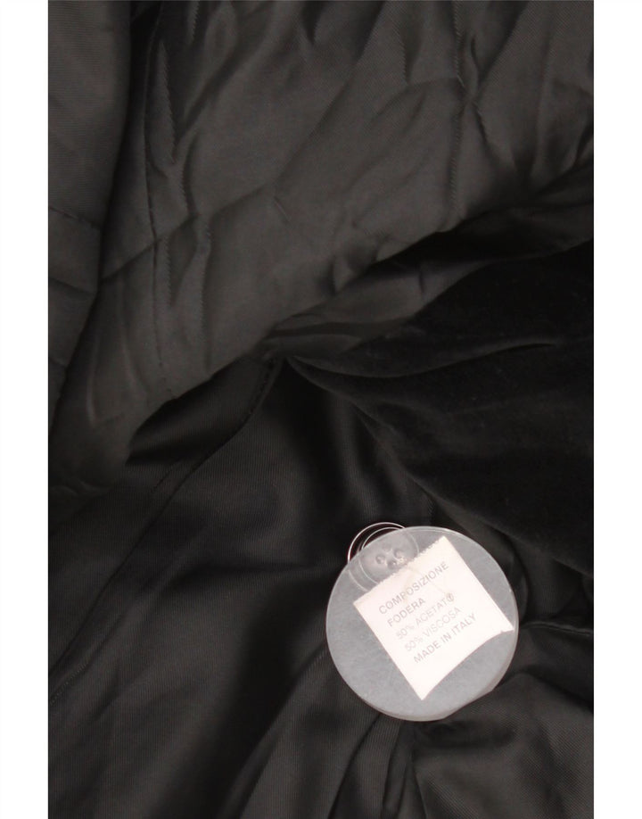 Tris Line Damen-Blazer aus Samt mit 3 Knöpfen, Größe IT 44, Mittelschwarz, Acetat