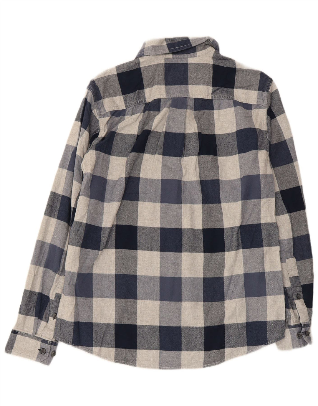 EDDIE BAUER Herren-Flanellhemd, mittelblau, kariert, Baumwolle