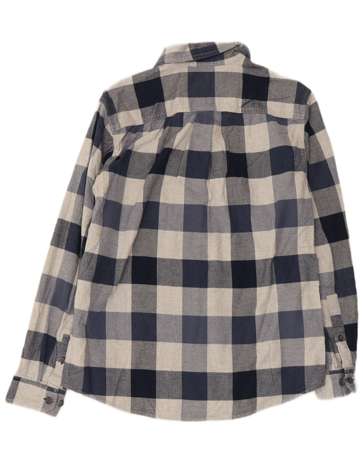 EDDIE BAUER Herren-Flanellhemd, mittelblau, kariert, Baumwolle