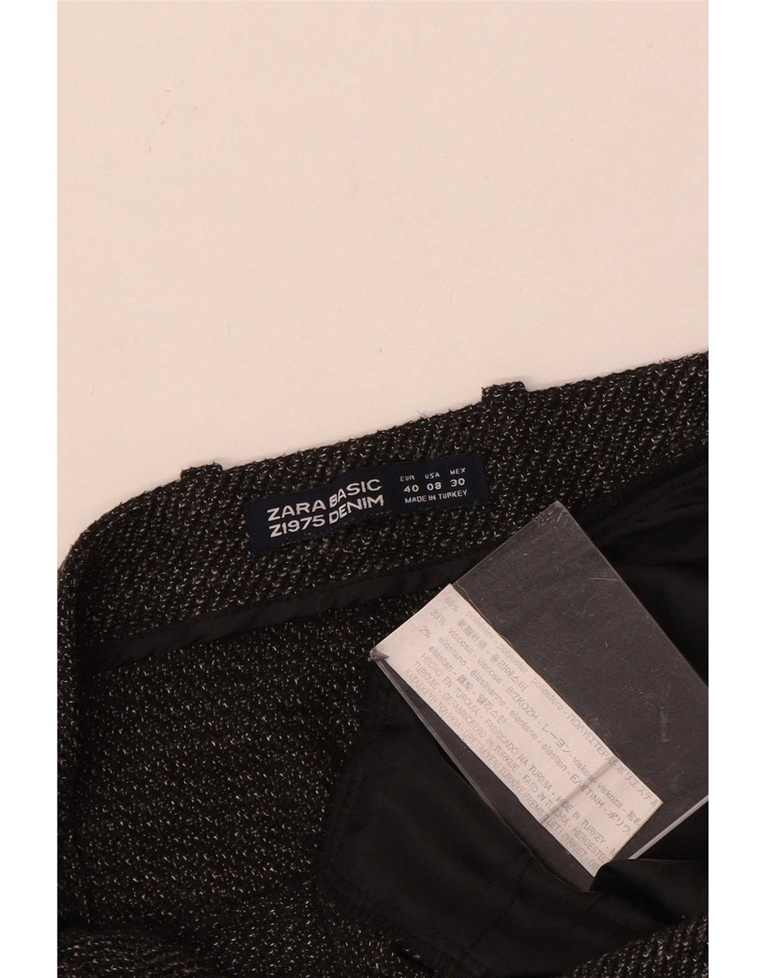 Zara Damen-Hose mit lockerer Passform, EU 40, Mittel W30 L23, Grau, Polyester