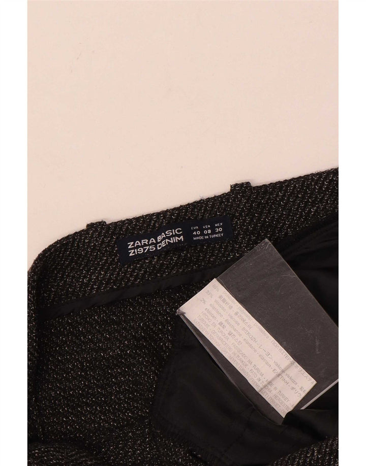 Zara Damen-Hose mit lockerer Passform, EU 40, Mittel W30 L23, Grau, Polyester