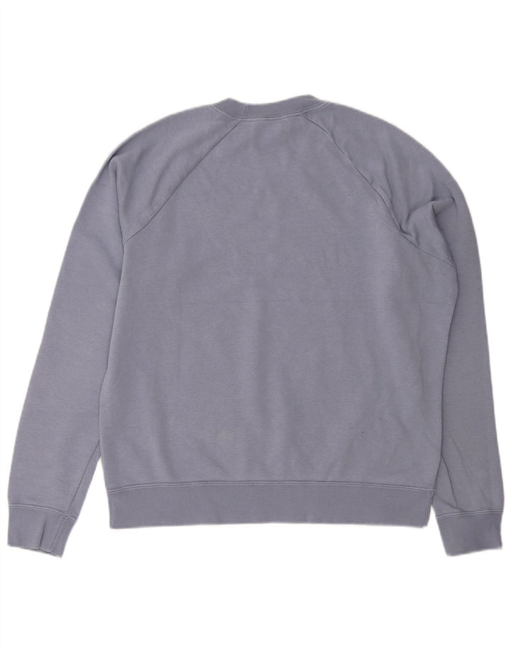NIKE Damen Sweatshirt Pullover UK 14 Mittelblaue Baumwolle