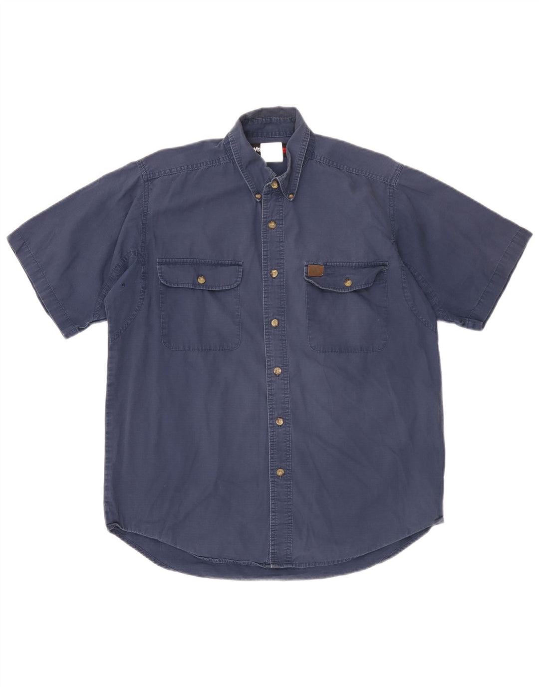 Wrangler Herren-Kurzarmhemd, groß, marineblau, Baumwolle
