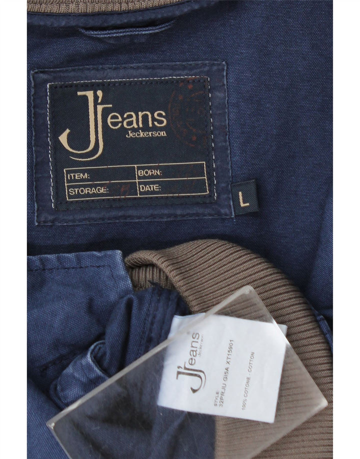 Jeckerson Herren Jeansjacke UK 40 Große marineblaue Baumwolle